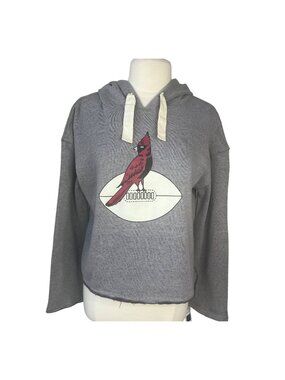 NFL Arizona Cardinals Logo Hoodie Sweatshirt Womens Gray Large New
